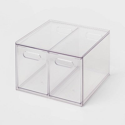 Przezroczysty organizer z 2 szufladami