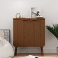 Komoda/bufet z regulowaną półką, front z falistym panelem, orzechowy, 23.6×11.8×27.6