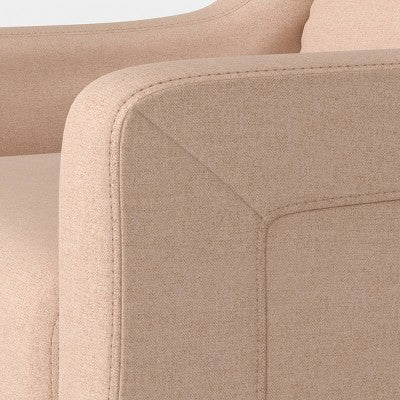 Obrotowy fotel akcentowy z pokrowcem typu slipcover, różowy, wymaga montażu