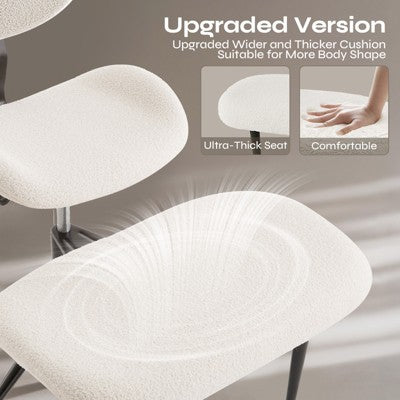 Fotel bez podłokietników do siedzenia po turecku, bardzo szerokie siedzisko, kremowy